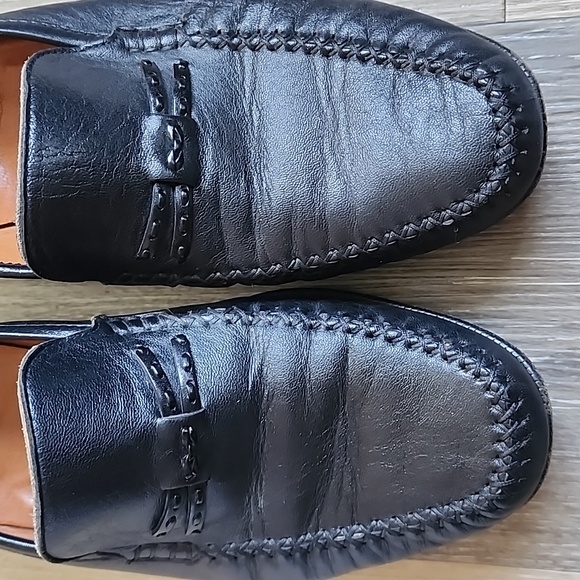 Moreschi Black Leather Men's Slip-On Loafers - Picture 2 of 16